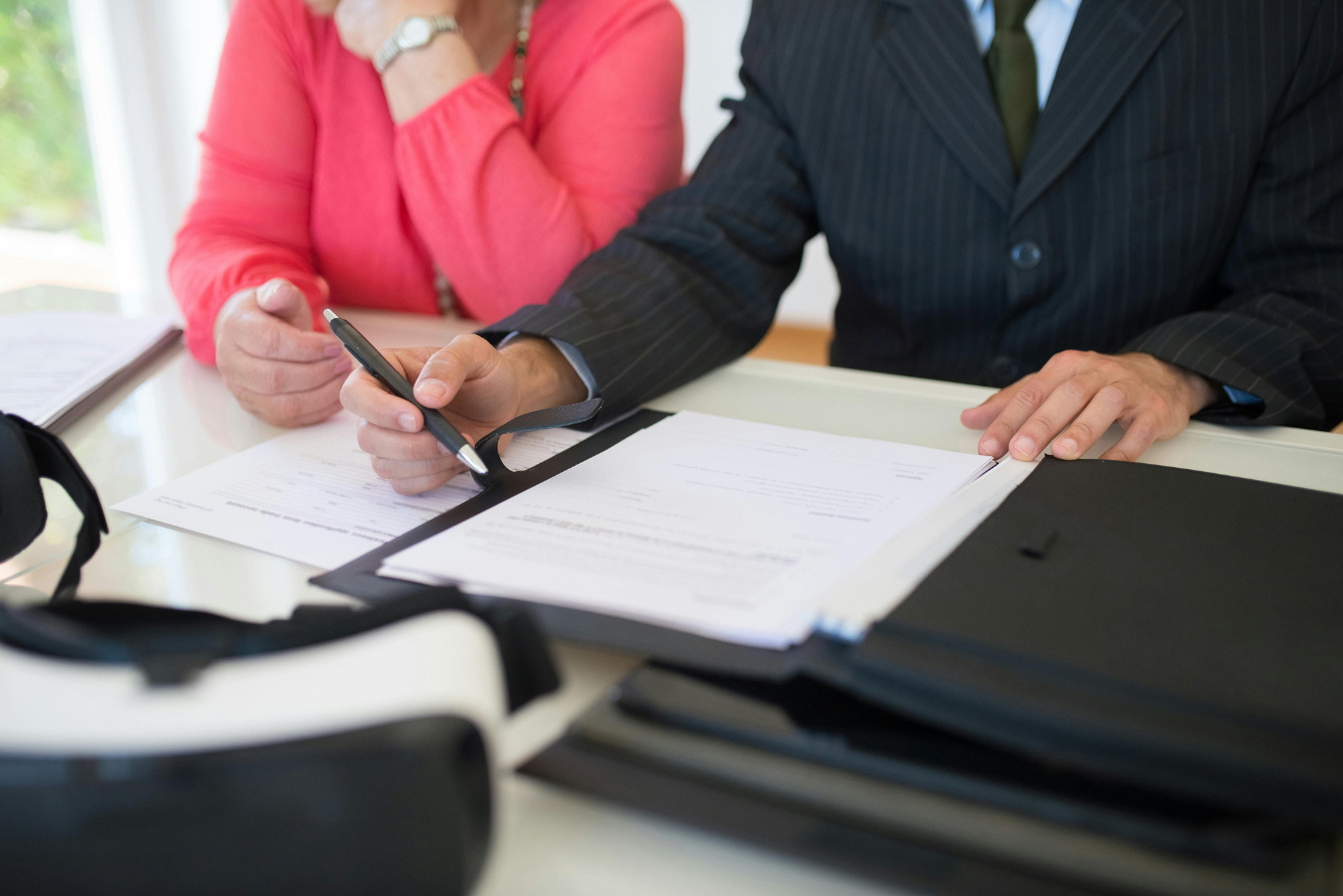 A structured settlement consultant and client tailoring a settlement to her needs.